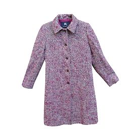 Abrigo Burberry de tweed de lana morado