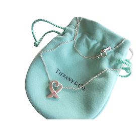 Collana Tiffany & Co Loving Heart argento e zaffiro rosa