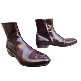 Botines Maison Martin Margiela Charol Marrón Oscuro