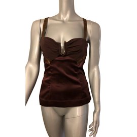 Top palabra de honor Just Cavalli de seda cobre