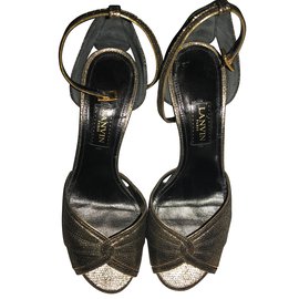 Sandali Lanvin in pelle dorata