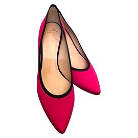 Décolleté Giuseppe Zanotti in Raso Fucsia con Tacco Blu Navy 39