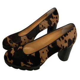 Walter Steiger Ponyhaut Absatzschuhe Dunkelbraun