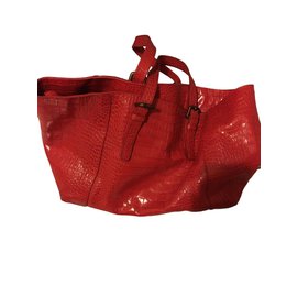 Gerard Darel Simple Bag Croco Leder Handtasche Rot