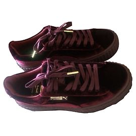 Autre Marque Fenty Puma Creepers Sneaker Samt Bordeaux