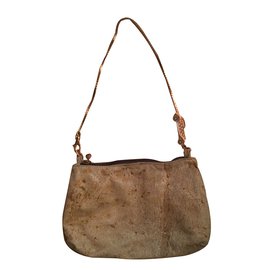 Just Cavalli Handtasche aus beige Wildleder mit Bugatti Swarovski Detail