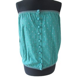 American Retro Bustier Grün aus Baumwolle