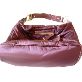 Borsa Hobo Tod's Blueberry Rosso Scuro in Tessuto