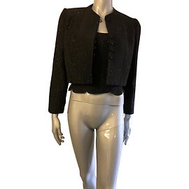 Autre Marque Conjunto de Chaqueta Negra Brillante y Top Sin Mangas Christie Street