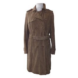 Tara Jarmon gabardina de terciopelo de cabra marrón