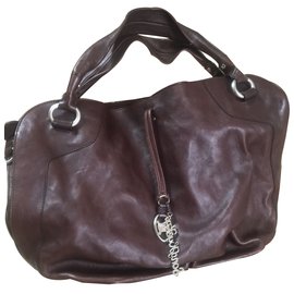 Bolso de mano Céline XL de piel marrón oscuro