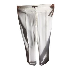 Pantalón recto de crepé blanco Apostrophe Talla 44