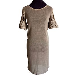 By Malene Birger Strickkleid aus Leinen Beige