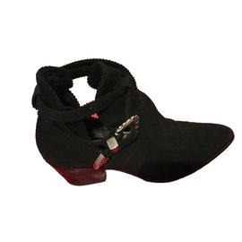 Stivaletti Sandro in pelle di cervo nera 40