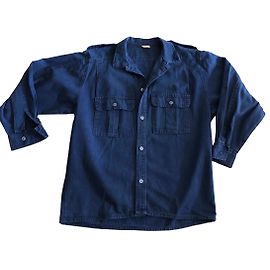 inconnue Camisa de algodão azul índigo