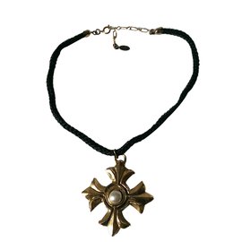 Autre Marque Collana G Paris Jacky in metallo dorato e perla bianca