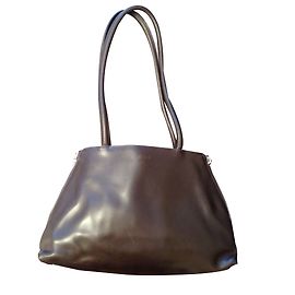 Bolso de hombro Furla de cuero marrón y naranja