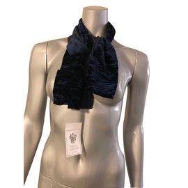 Sciarpa Paule Vasseur in velluto e taffetà blu navy - Autre Marque