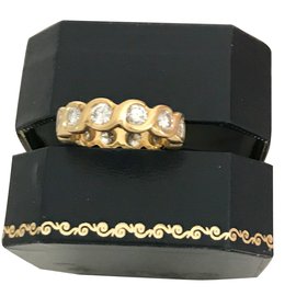 No Brand Alianza de oro amarillo de 18 quilates y diamantes