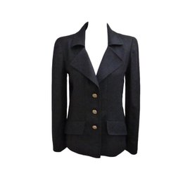 Chanel Jacke aus Wolle und Kaschmir Grau