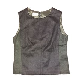 Zapa Wolle Top Khaki Dunkelbraun