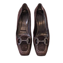 Autre Marque Daniel Horsebit Loafer mit Absatz Wildleder Braun