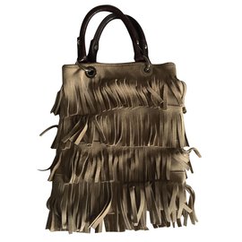 Fairmount Fransenhandtasche beige aus Hirschleder