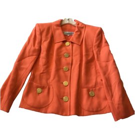 Tailleur jupe Yves Saint Laurent Corail Viscose