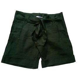 Pantalones cortos de lino verde Comptoir Des Cotonniers