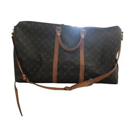 Louis Vuitton Keepall Spalla 60 Marrone Scuro Pelle