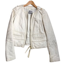 Pinko Perfecto Jacke Creme Lackleder S