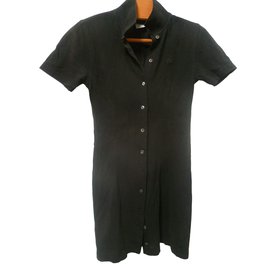 Vestido polo Lacoste negro de algodón