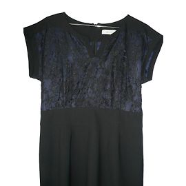 Gerard Darel Spitzenkleid Trägerlos Blau Satin