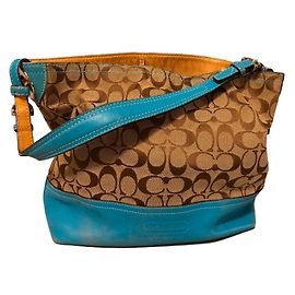 Bolso Coach de tejido y piel con logo
