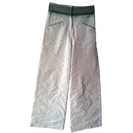 Giorgio Armani Weite Hose weiß Polyester