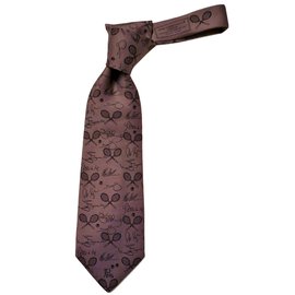 André Claude Canova Silk Printed Tie Grand Prix de Lyon Tennis - Autre Marque
