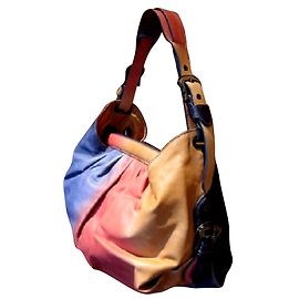 Borsa a mano Fendi in pelle color pastello beige blu rosa