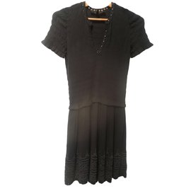 Isabel Marant Kleid aus schwarzer Baumwolle mit Stickerei