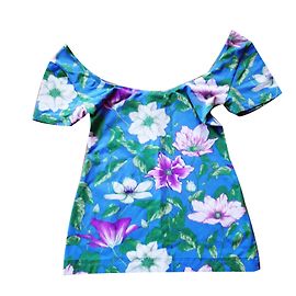 Autre Marque Top a maniche corte CANOVAS con motivi floreali blu