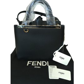 Borsa a mano Fendi 2 Jours in pelle nera