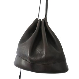 Borsa a secchiello Hermès Market in pelle marrone scuro