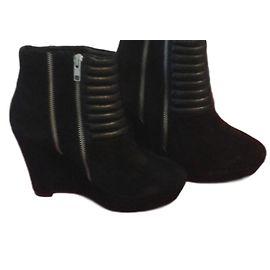 Botines con cuña de ante negro The Kooples