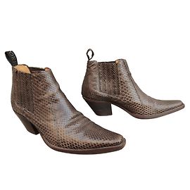Sartore Ankle Boots Brown Lizard Leather