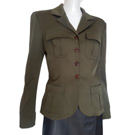 Plein Sud Wolljacke Grün Khaki