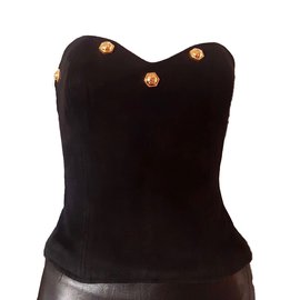 Bustier Jitrois em camurça preta