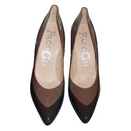 Paco Gil Combo Lackleder Pumps Taupe Größe 38