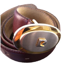 Cintura Pierre Cardin in pelle bordeaux