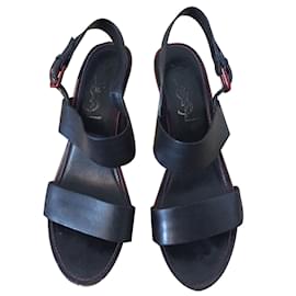 Sandales Yves Saint Laurent en cuir noir