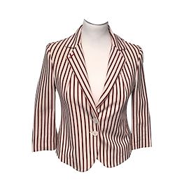 Patrizia Pepe kurzer Blazer aus Baumwolle weiß rot blau