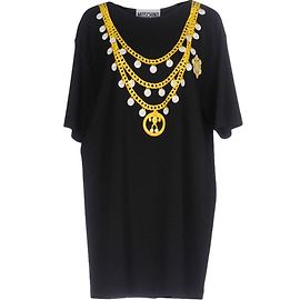Vestido Moschino Couture de jersey negro con estampado de cadena
